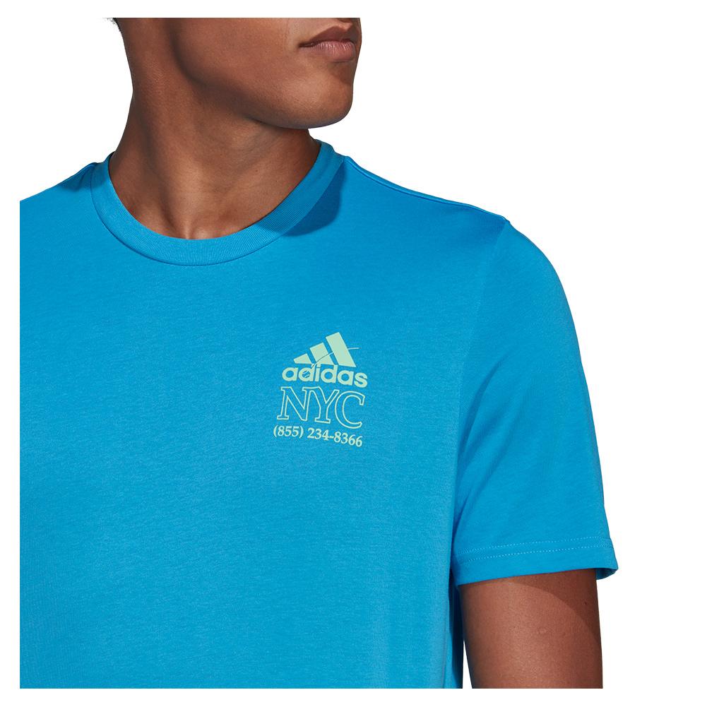 Adidas Men`s Hard Courts Graphic Tennis T-Shirt Pulse Blue