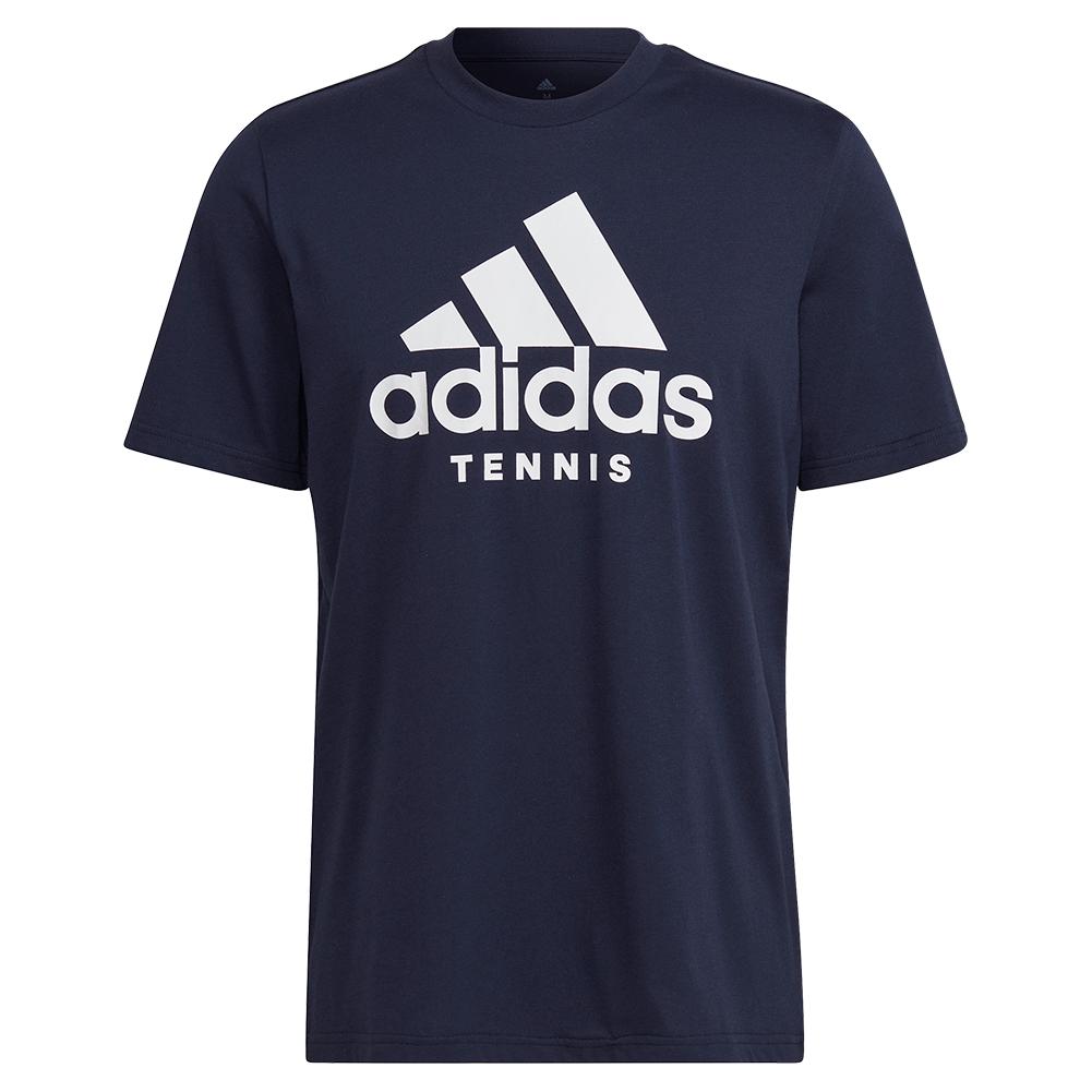 Adidas Men`s Logo Graphic Tennis T-Shirt Legend Ink