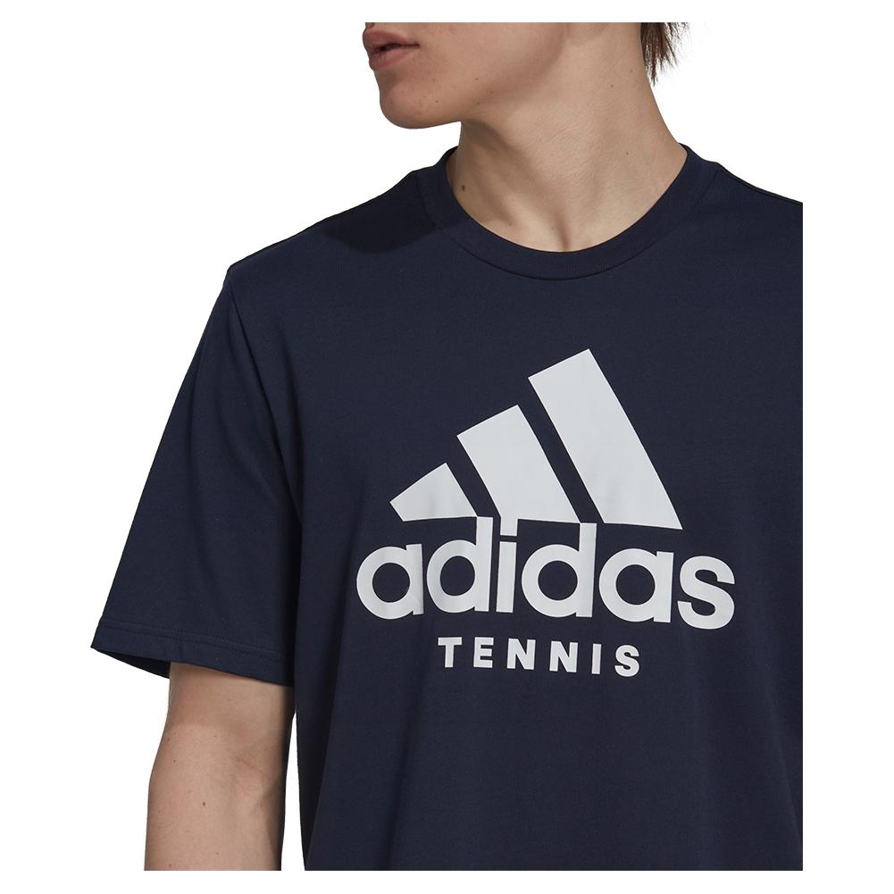 Adidas Men`s Logo Graphic Tennis T-Shirt Legend Ink