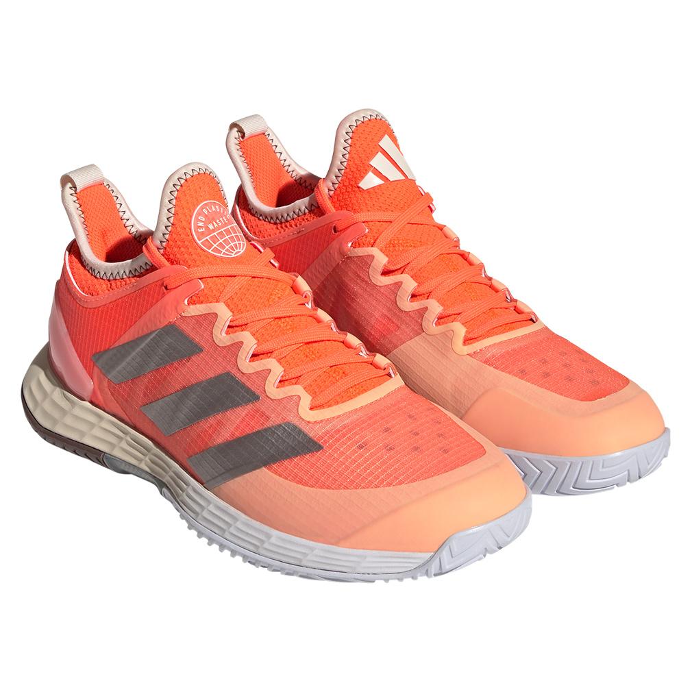 adidas Women`s adizero Ubersonic 4 Tennis Solar Orange and Taupe Metallic