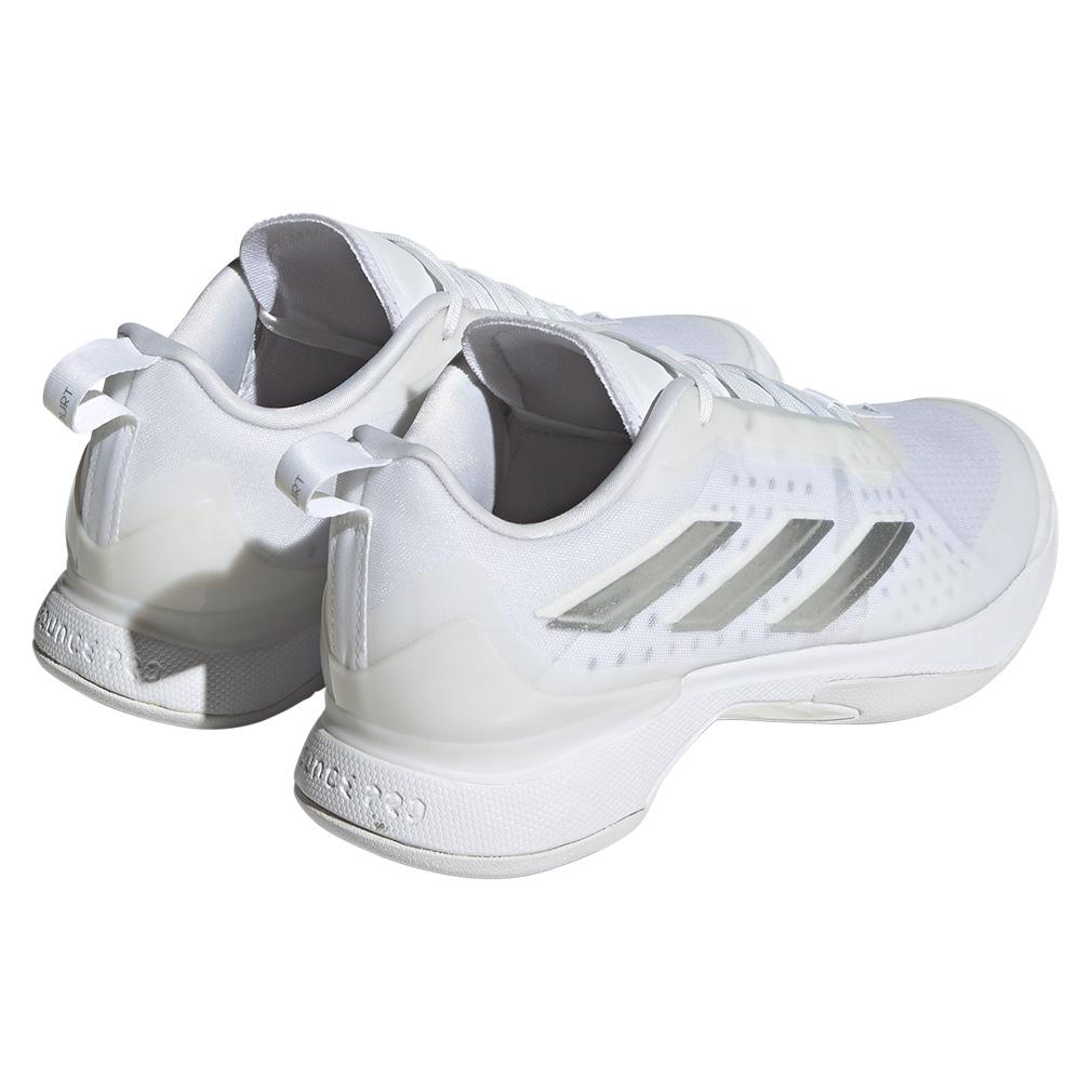 adidas Women`s Avacourt Tennis Shoes Footwear White and Silver Metallic