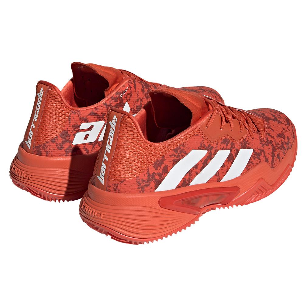 adidas Men`s Barricade Clay Tennis Shoes Preloved Red and Footwear White