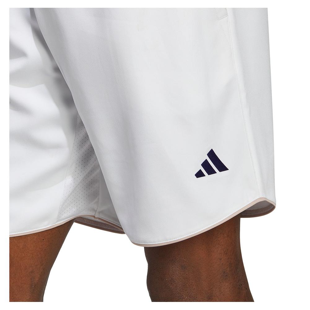 adidas Men`s Clubhouse 9 Inch Tennis Shorts White