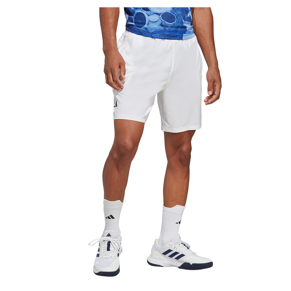 adidas Men`s Club Stretch Woven 9 Inch Tennis Shorts White