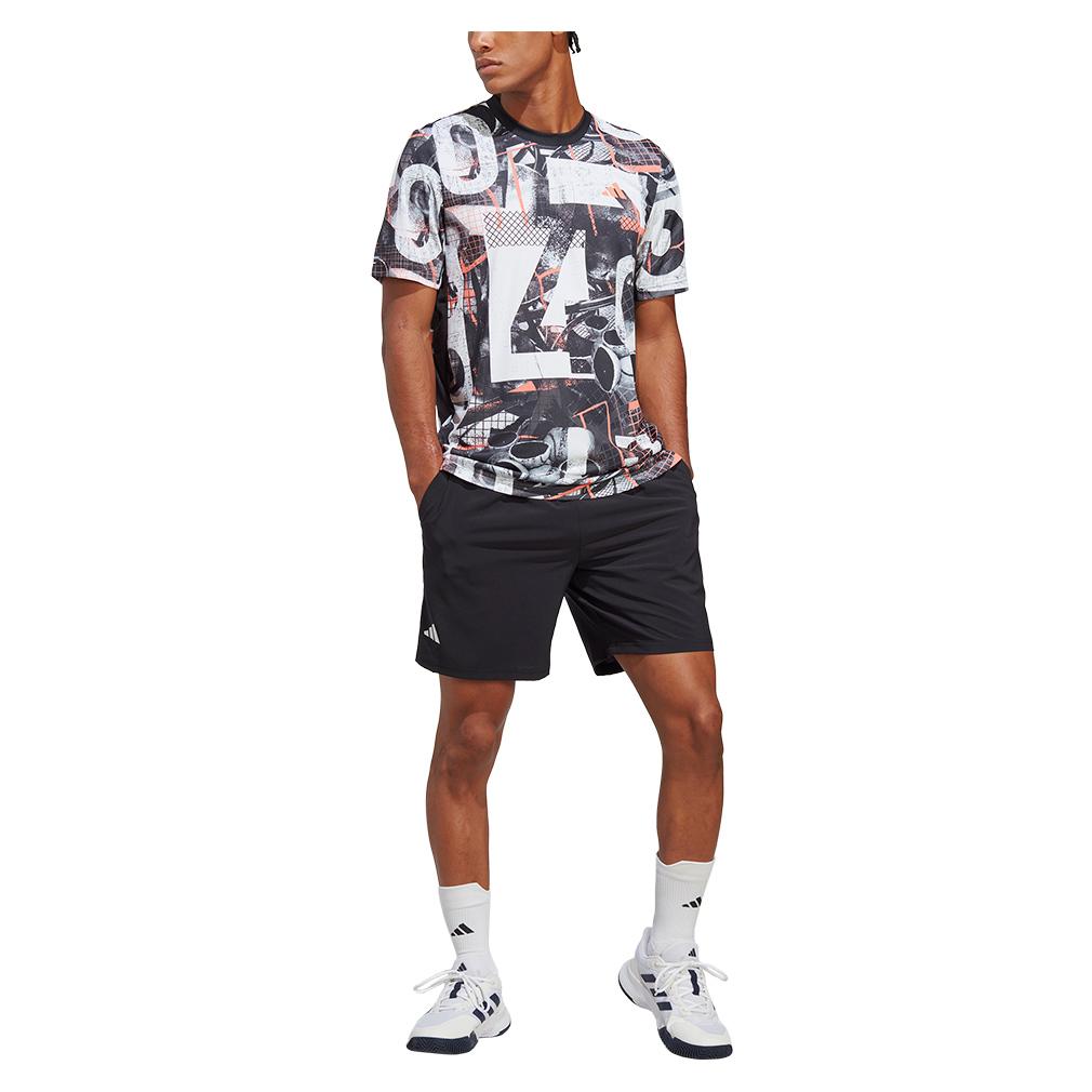 adidas Men`s Club Graphic Tennis Top White and Black