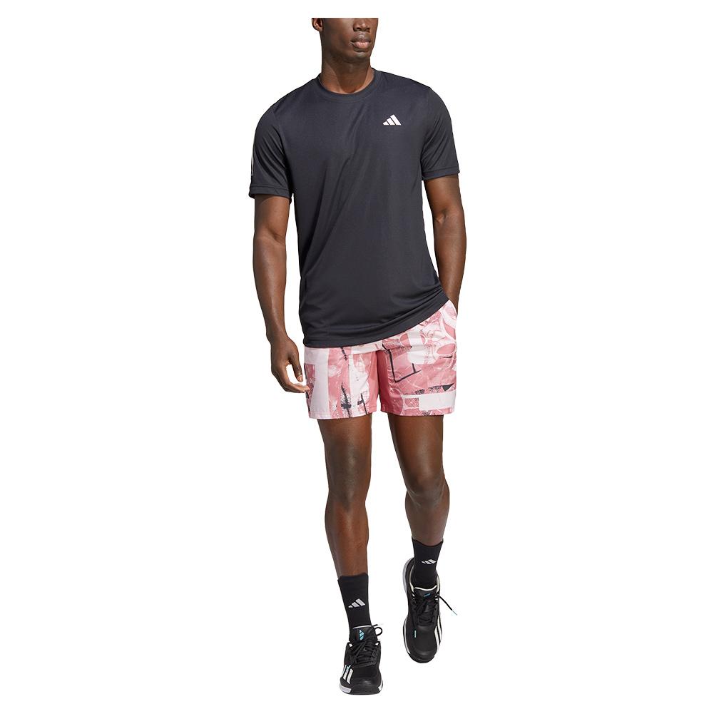 Adidas Men`s Club Graphic 7 Strata Pink Pink Tennis Inch and Shorts Clear