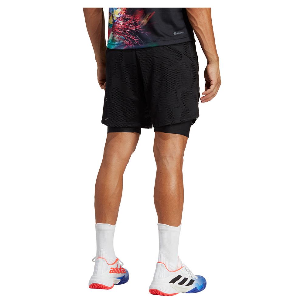 adidas Men`s Melbourne 2-in-1 7 Inch Tennis Short Black