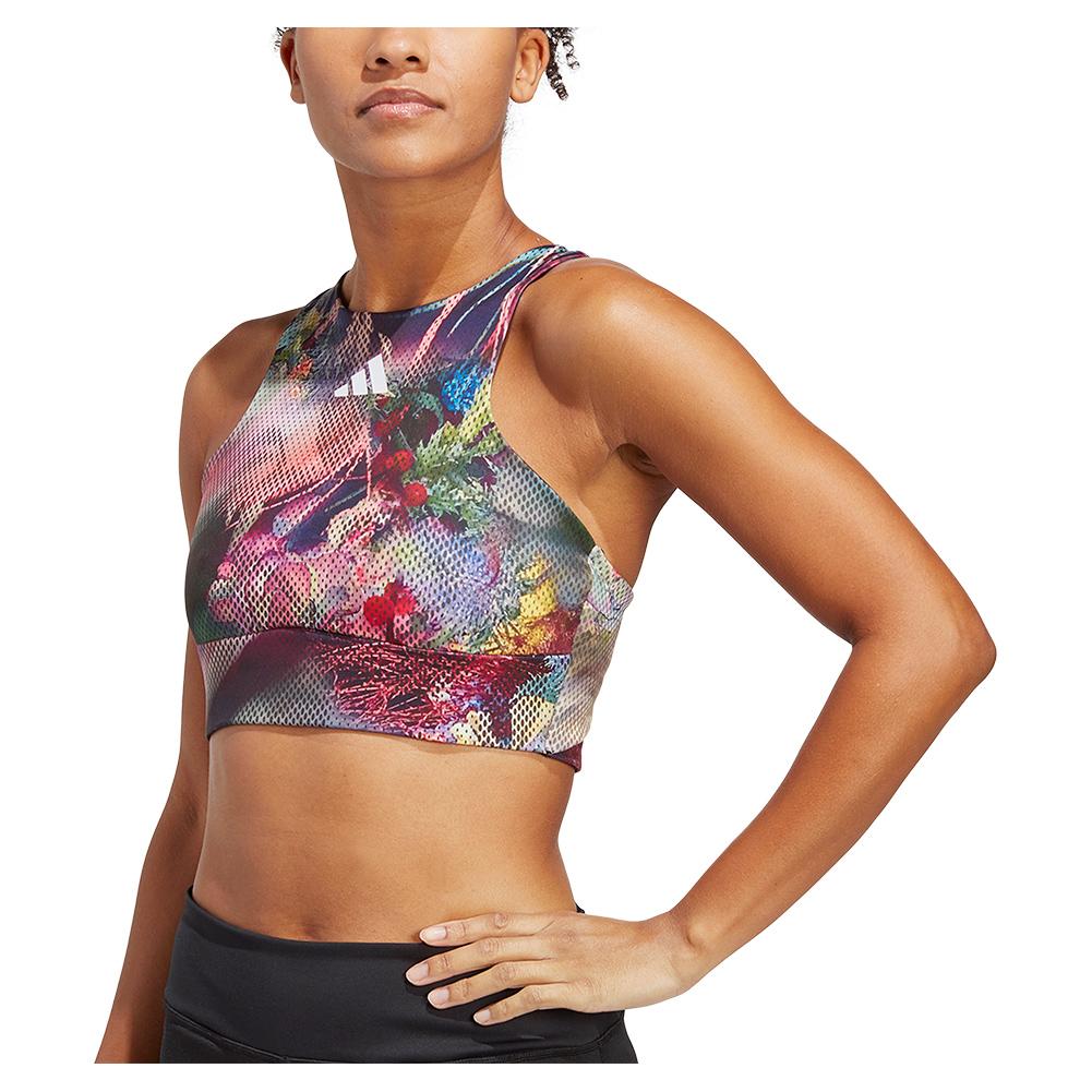 Adidas Women`s Melbourne Y-Back Cropped Tennis Tank in Multicolor and Black