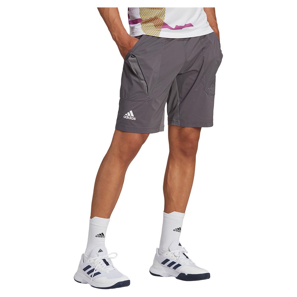 adidas Men`s New York 9 Inch Tennis Short Grey Four
