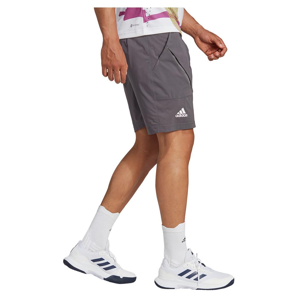 adidas Men`s New York 9 Inch Tennis Short Grey Four