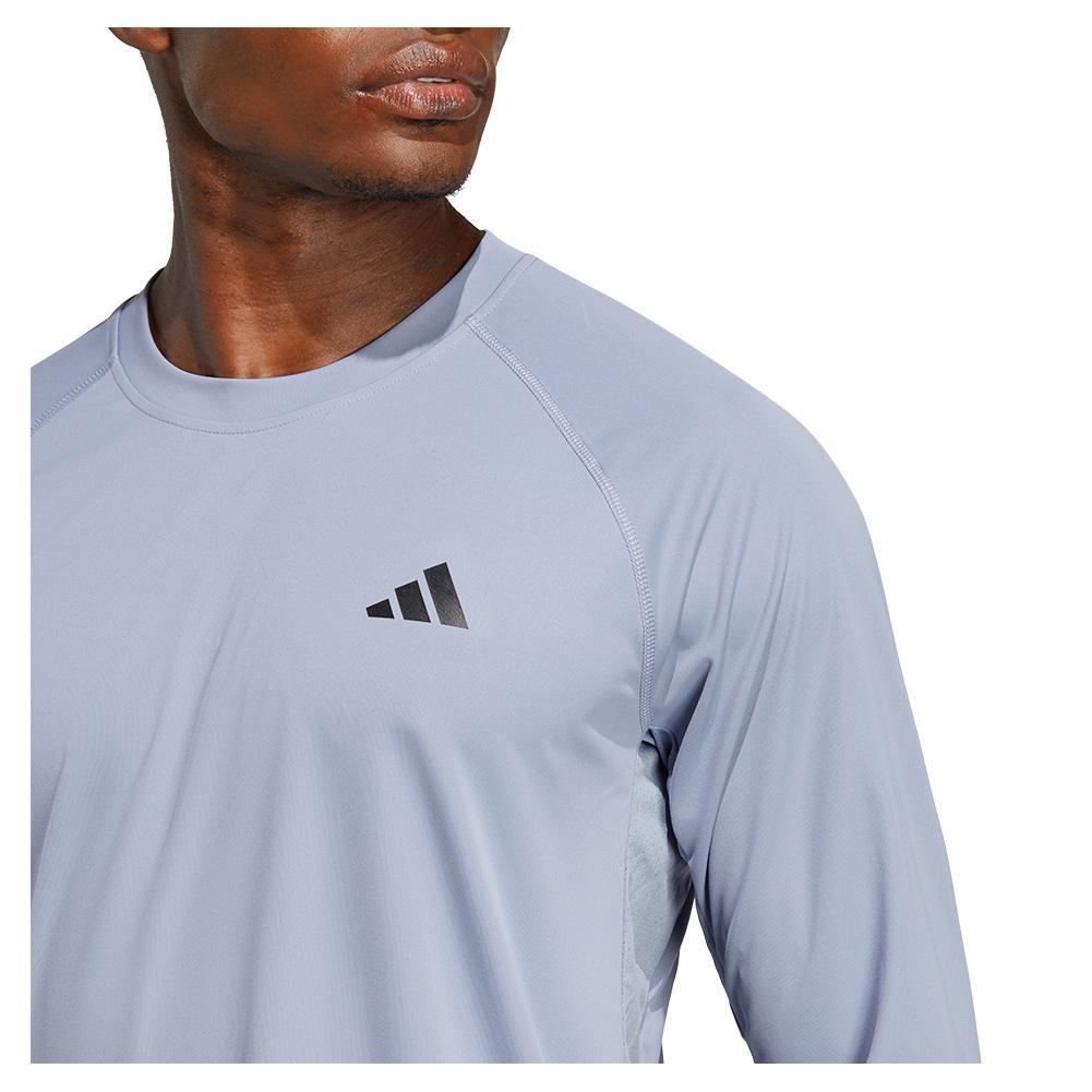 Adidas Men`s Club Long Sleeve Tennis Top Silver Violet