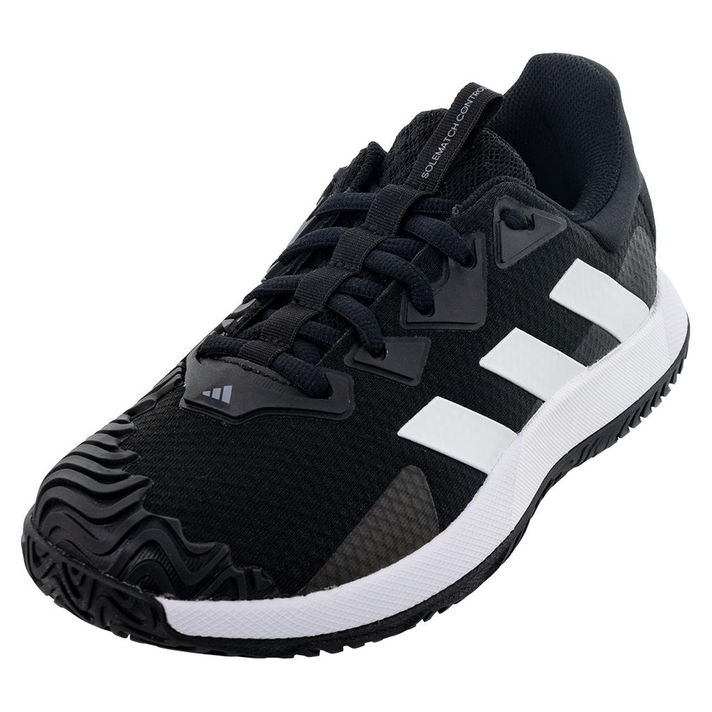 adidas Men`s SoleMatch Control Tennis Shoes Black and White