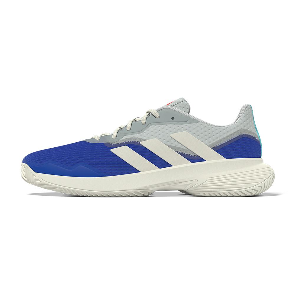 adidas Men`s CourtJam Control Tennis Shoes Team Royal Blue and Off White