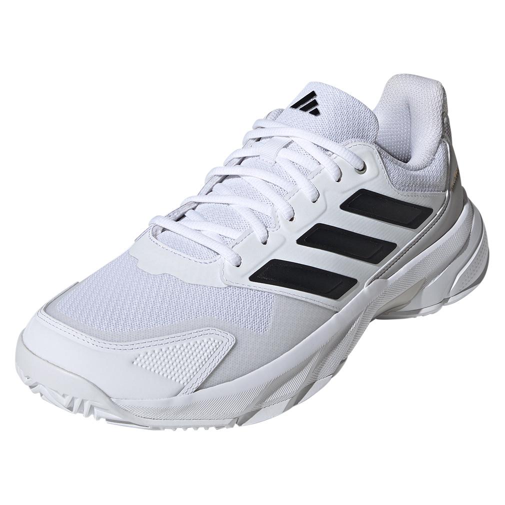 adidas Men`s CourtJam Control 3 Tennis Shoes White and Gray