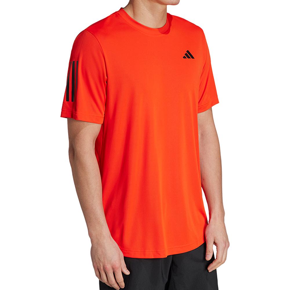 adidas Men`s 3 Stripe Tennis Top Bold Orange