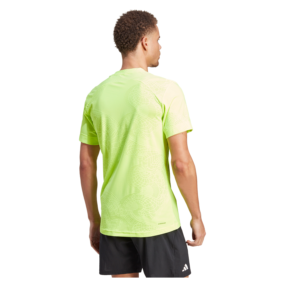 adidas Men`s AeroReady FreeLift Tennis Top Lucid Lemon