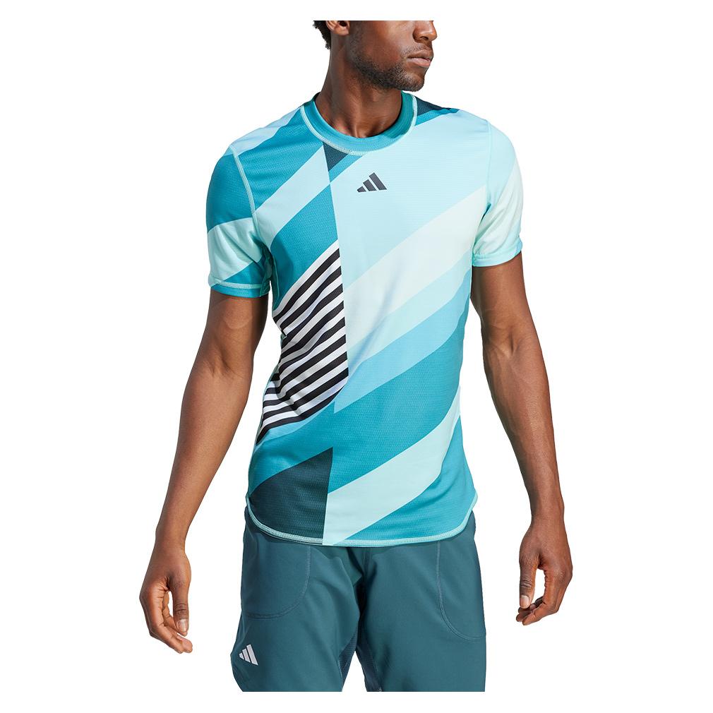 adidas Men`s Revers AeroReady FreeLift Tennis Top Flash Aqua