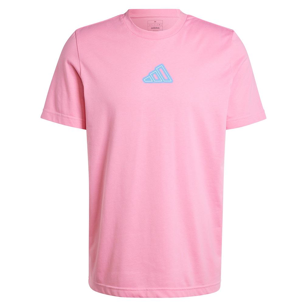 adidas Men`s Graphic Tennis Tee Bliss Pink