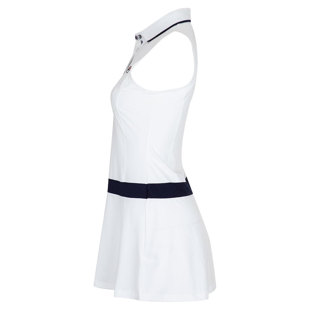 Fila Women's Polo Tennis Dress in White and Navy