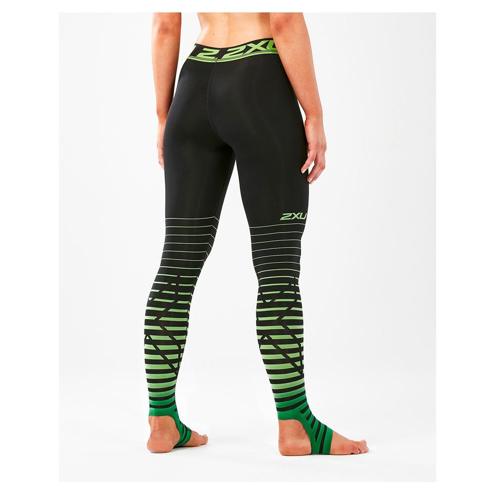 2XU Power Recovery Compression Tights in Black and Green