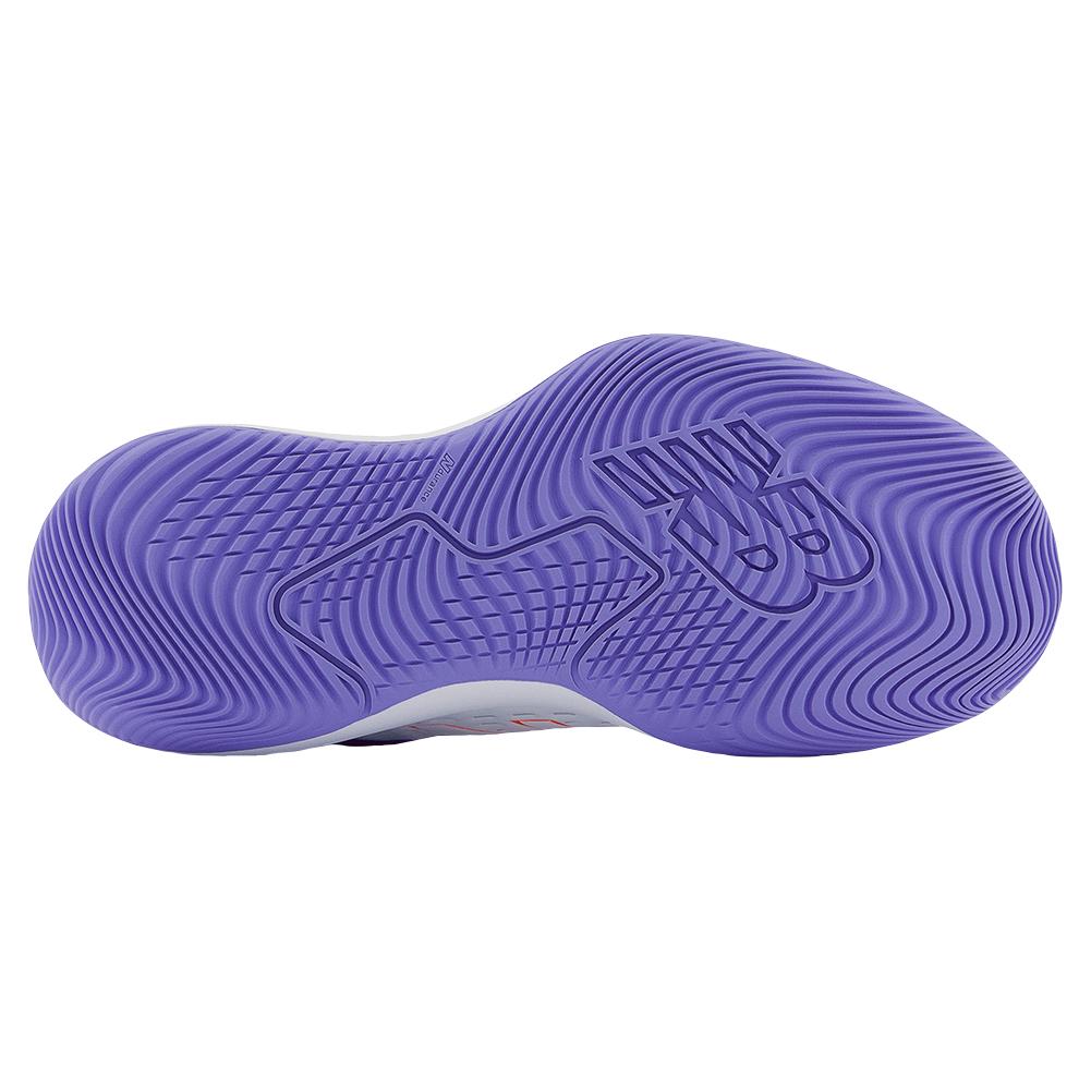 New Balance Women`s 696v4 B Width Tennis Shoes White and Mystic Purple