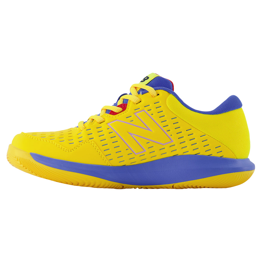 New Balance Women`s 696v4 2E Width Tennis Shoes Egg Yolk and Bright Lapis